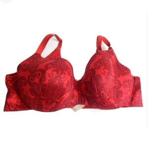 Cacique Red Floral Balconette Bra